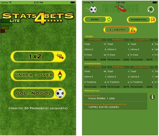 Giveaway Of The Week: 10 copie gratuite per l’app Stats 4 Bets Lite [TUTTI I CODICI RISCATTATI CON SUCCESSO]