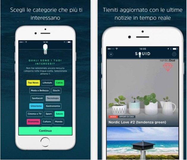 Squid, il tuo feed di notizie personalizzato