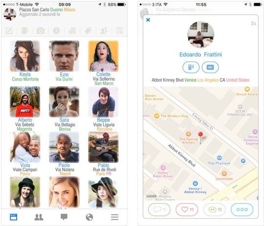 Sensory, l’app che traccia la posizione e le condivisioni dei tuoi amici