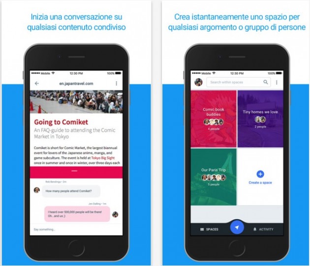 Google lancia Spaces, la nuova app per la condivisione di gruppo
