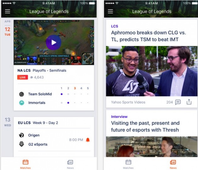 Yahoo Esports, l’app con le statistiche e le info sempre aggiornate sui migliori videogame