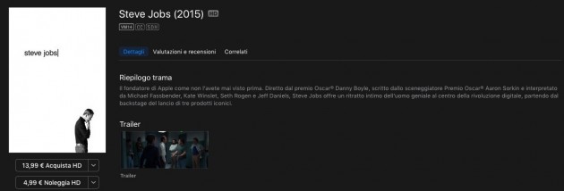 Il film “Steve Jobs” scritto da Aaron Sorkin è ora disponibile su iTunes
