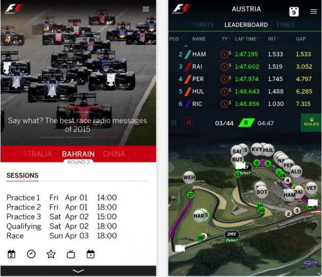 Disponibile l’app “Official F1” aggiornata al 2016