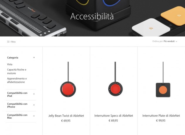 Apple apre la sezione “accessibilità” per gli accessori