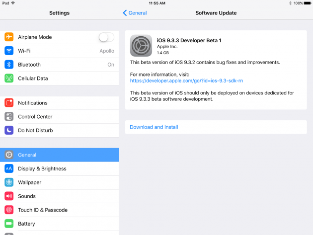 Apple rilascia iOS 9.3.3 beta e tvOS 9.2.2 beta