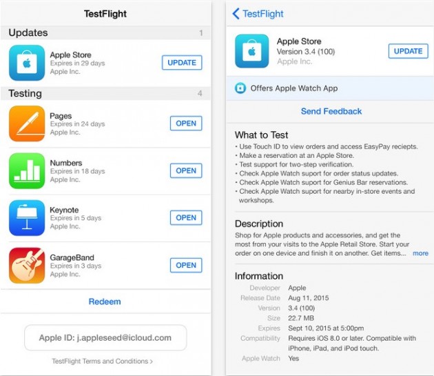 Apple aggiorna TestFlight, ora compatibile con i nuovi iOS, tvOS e watchOS