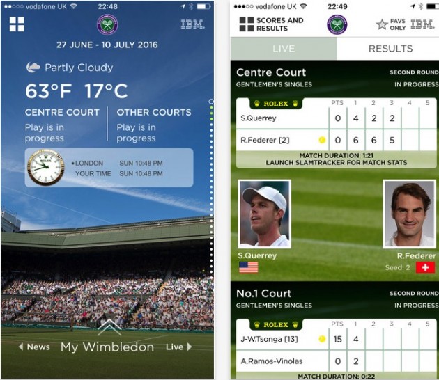 L’app per seguire il torneo di Wimbledon 2016 è disponibile su App Store