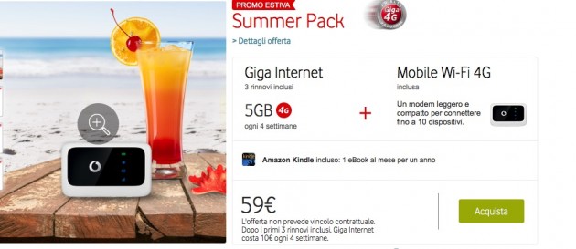 Summer Pack, la nuova offerta Vodafone per navigare in 4G