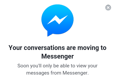 Facebook Messenger sparisce progressivamente dal sito web mobile