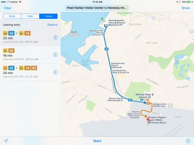Mappe di Apple: due nuove città integrano le info sui trasporti pubblici