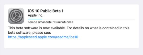 Apple rilascia la prima beta pubblica di iOS 10!