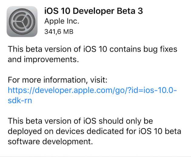 Apple rilascia iOS 10 beta 3 per sviluppatori!