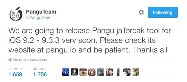 Jailbreak iOS 9.2/9.3.3: il Team Pangu annuncia l’imminente rilascio!