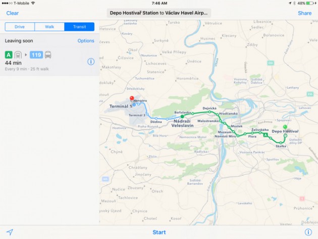 Apple Maps aggiunge le info sui trasporti pubblici della città di Praga