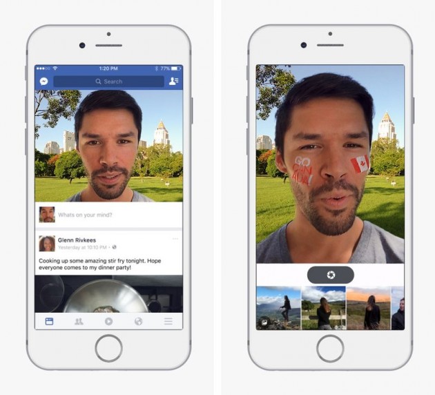 Facebook sempre più come Snapchat: arrivano gli stickers e i filtri per i selfie!