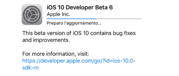 Disponibile iOS 10 beta 6!