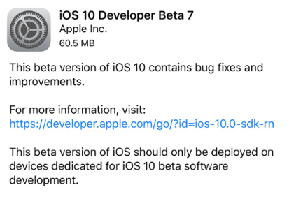 Apple rilascia iOS 10 beta 7 per iPhone, iPad e iPod touch!