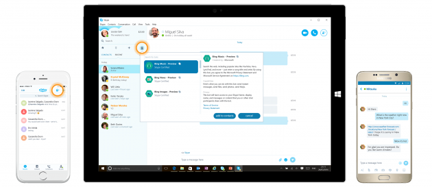 Skype lancia la suite di chatbots di terze parti