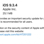 Apple rilascia iOS 9.3.4