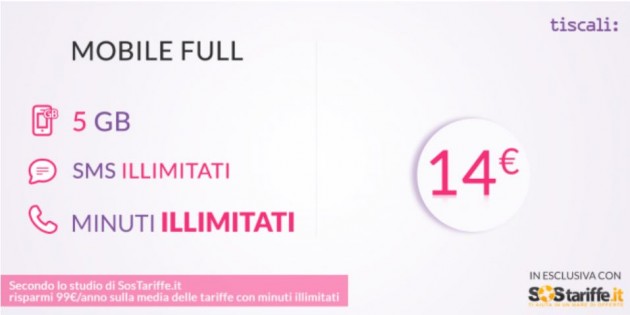 Ultime 24 ore per le esclusive offerte Tiscali Mobile GOLD e Mobile FULL di SosTariffe.it