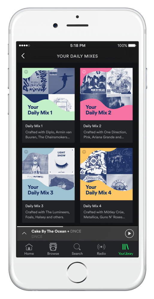 Spotify lancia le playlist Daily Mix