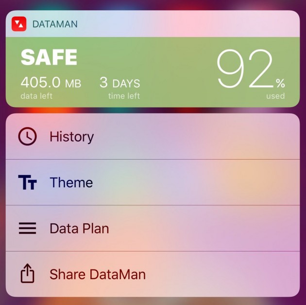 dataman-widget-home-screen