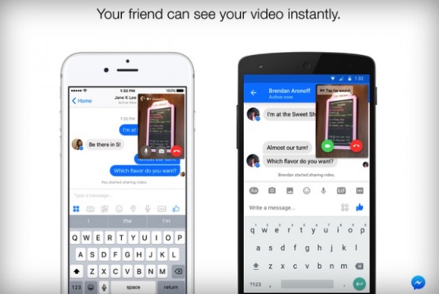 Facebook aggiunge i video live nelle chat di Messenger