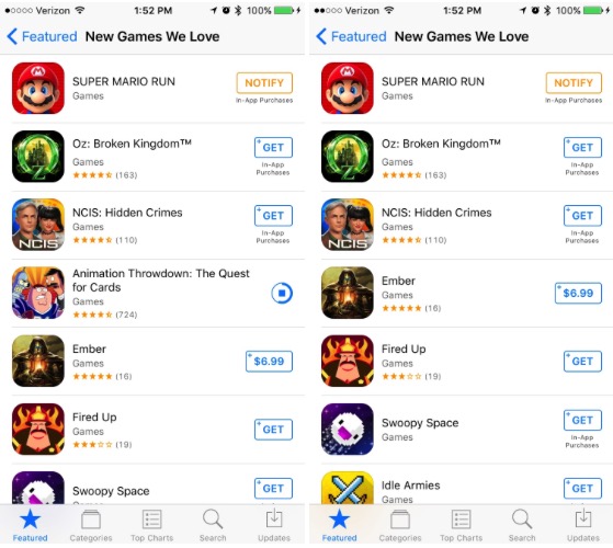 Le app scaricate scompaiono dalla lista Featured su App Store