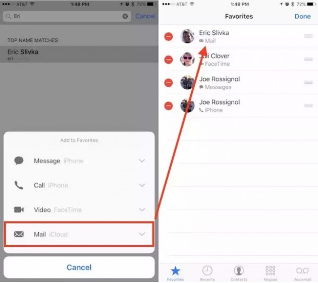 Come personalizzare i contatti e la sezione preferiti con iOS 10