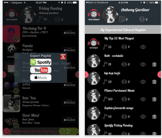 25 Most Played: un’app per trasferire le tue playlist da un servizio all’altro