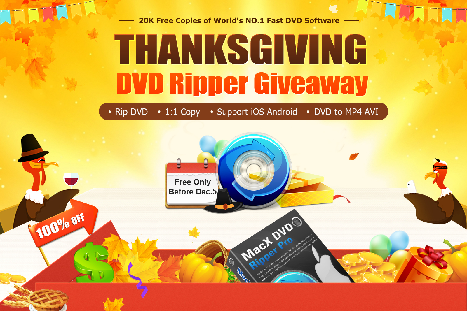 Thanksgiving Ripper MacX DVD Ripper: gratis grazie al