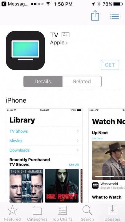 TV App di Apple è disponibile su App Store USA, ma solo per chi ha iOS 10.2