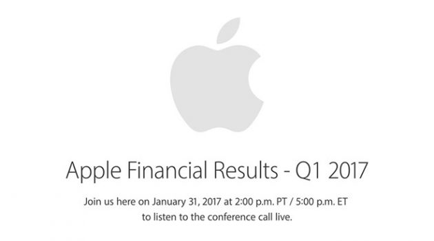 Il 31 gennaio si terrà la conferenza finanziaria Apple Q1 2017