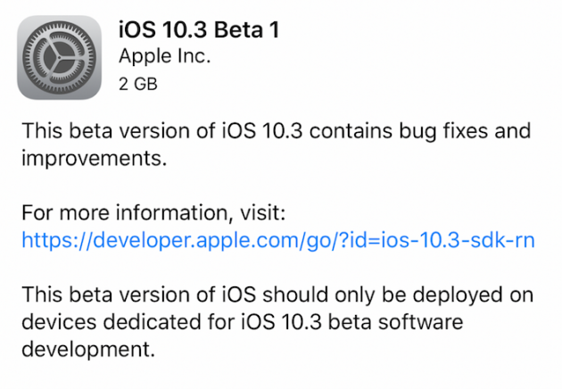 Apple rilascia iOS 10.3 beta 1 per iPhone!