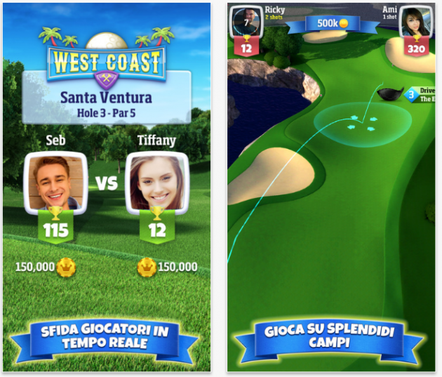 Golf Clash: affronta in tempo reale giocatori in tutto il mondo