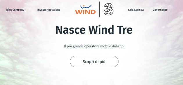 Nasce ufficialmente Wind Tre, il nuovo operatore mobile italiano