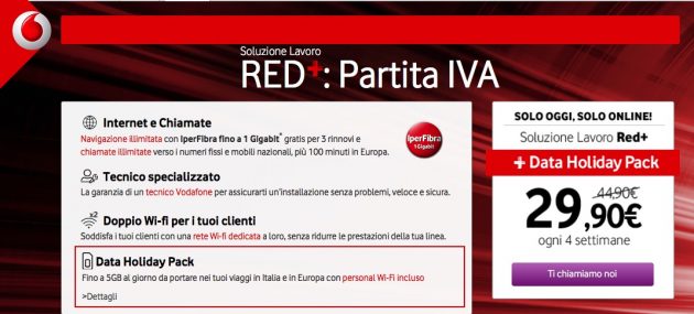 Ultime ore per avere RED+ di Vodafone in sconto e con Data Holiday Pack incluso!
