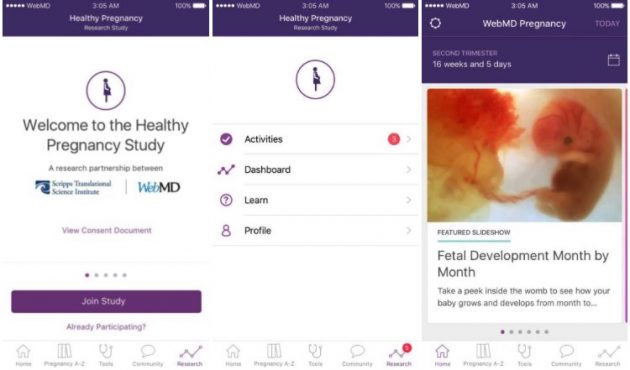 Le utenti dell’app WebMD potranno partecipare ad uno studio ResearchKit sulla gravidanza