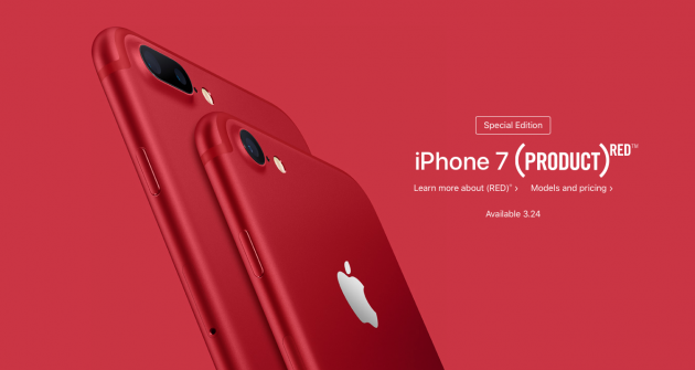 Apple annuncia iPhone 7 e iPhone 7 Plus (PRODUCT)RED