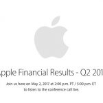 La conferenza finanziaria Q2 2017 di Apple si terrà il 2 maggio