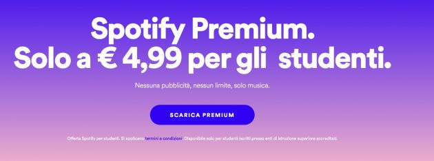 Spotify Premium a 4,99€ per gli studenti