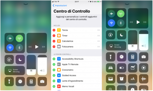 Centro di controllo: come personalizzarlo in iOS 11