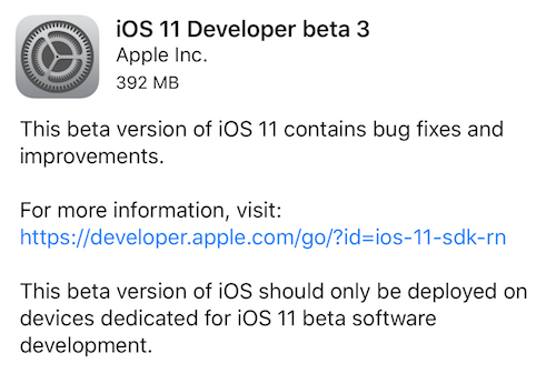 Apple rilascia iOS 11 beta 3 per sviluppatori!