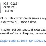 Apple rilascia iOS 10.3.3 per iPhone, iPad e iPod Touch!