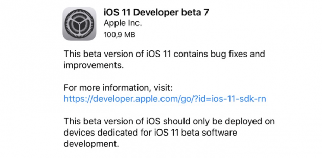 Apple rilascia iOS 11 Beta 7 per sviluppatori!