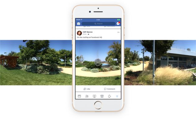 L’app Facebook consente di scattare foto a 360 gradi