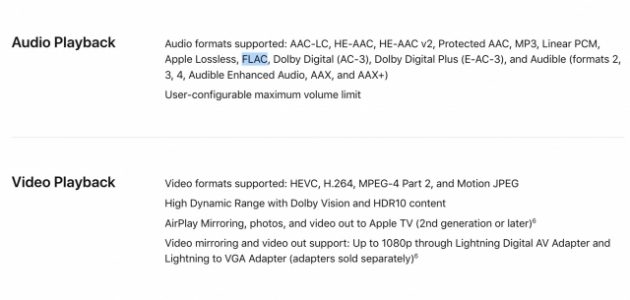 Apple aggiunge il supporto al formato FLAC su iPhone X (e non solo)