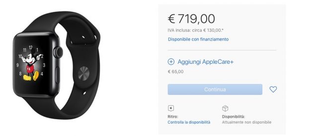 Diversi Apple Watch Serie 2 non disponibili, sta per arrivare il nuovo modello
