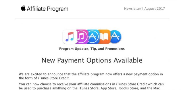 Gli affiliati iTunes possono essere pagati anche in credito iTunes Store