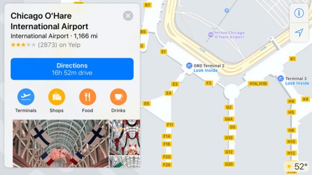 Le mappe interne di nuovi aeroporti USA arrivano in Apple Maps